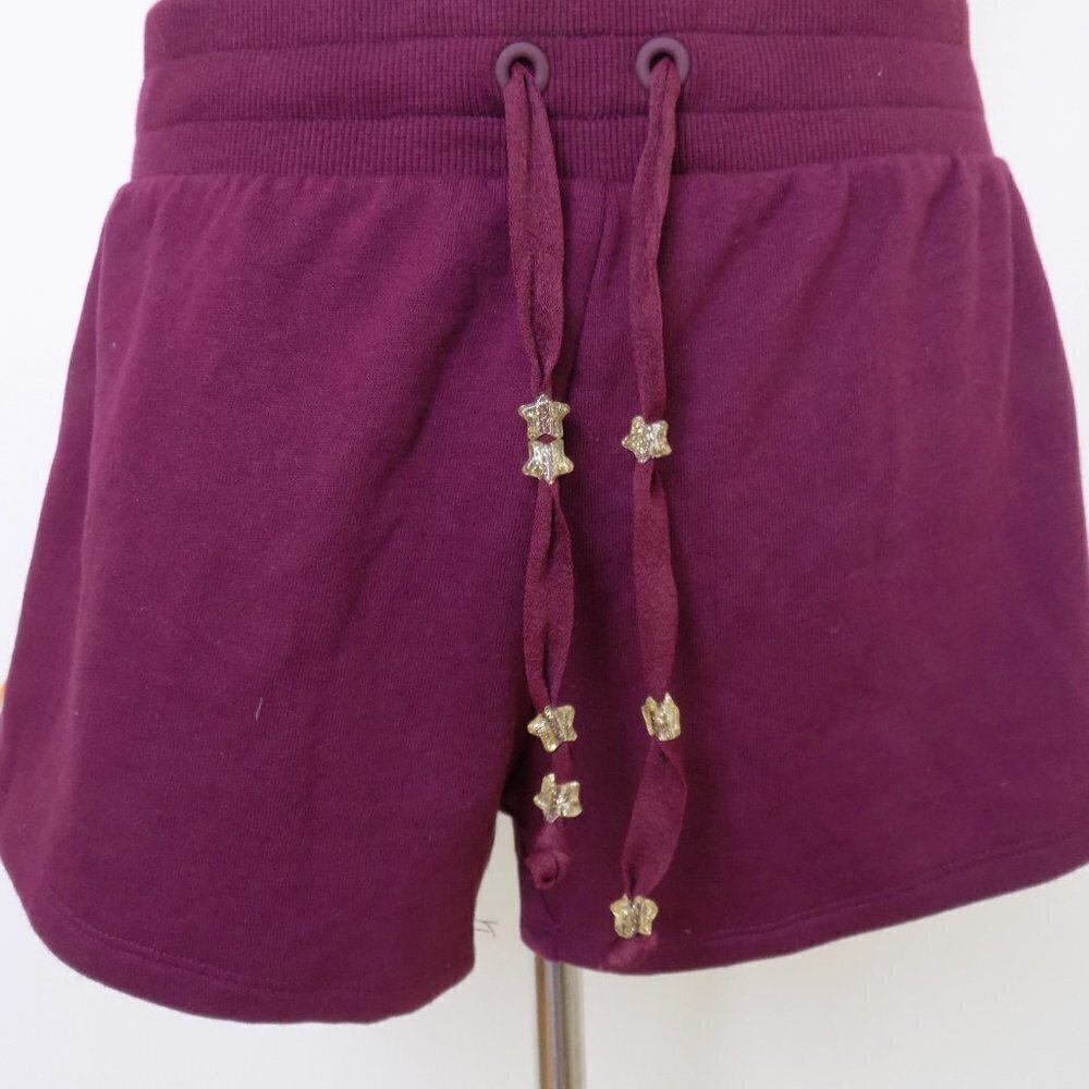 celestial lounge shorts upcycled reworked stars moon rainbow glitter beads - Picture 6 of 7